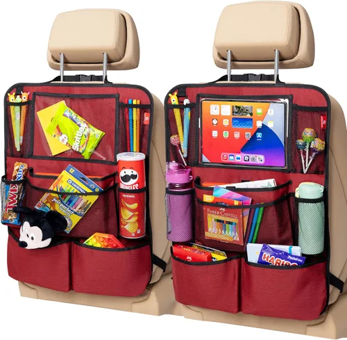 Miniatura 10 de Helteko Organizador para el asiento trasero del coche, protector de respaldo con soporte para tableta con pantalla táctil, organizador de asiento