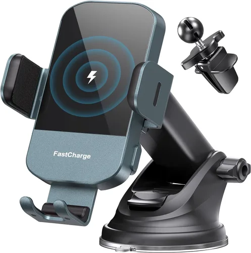 Miniatura 12 de Cargador de Coche Inalámbrico, Carga Rápida de 15W, Cargador de Coche con Abrazadera Automática, Soporte de Teléfono para Coche Compatible