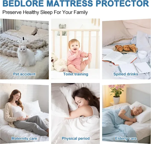 Miniatura 7 de GUHER Protector de colchón impermeable tamaño individual, funda de cama transpirable de tela de aire 3D, funda protectora de colchón, sin ruido