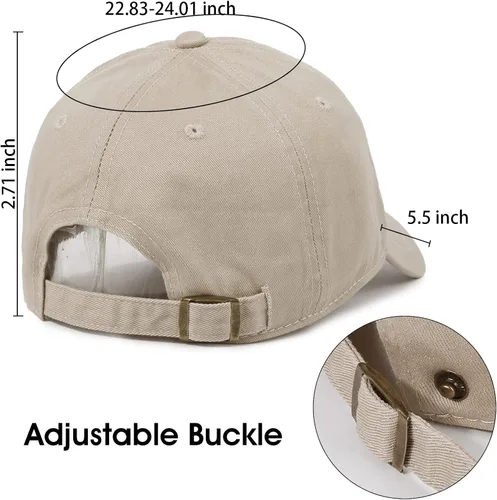 Miniatura 6 de Crazy Era Gorra de béisbol unisex de algodón liso en blanco para papá, ajustable, estilo vintage