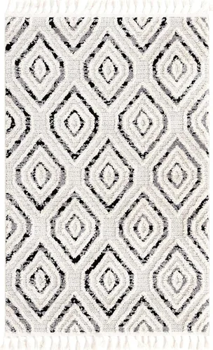 Miniatura 3 de Unique Loom Cherokee Collection Gatlinburg - Alfombra rectangular de 2 x 3 pies 1 pulgada, color blanco y negro