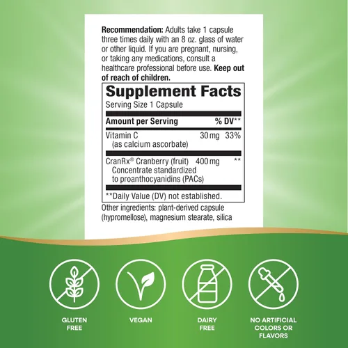 Miniatura 5 de Nature's Way Mezcla premium de arándano, apoyo para la salud del tracto urinario*, 400 mg por porción, 60 cápsulas