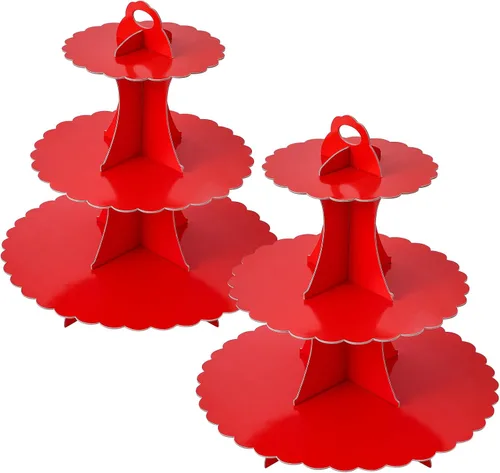 Miniatura 25 de Soleebee Soporte para Cupcakes de 3 Niveles, Torre de Cupcakes de Cartón, Torre de Soporte para Pasteles de Postre para Decoración de Cumpleaños