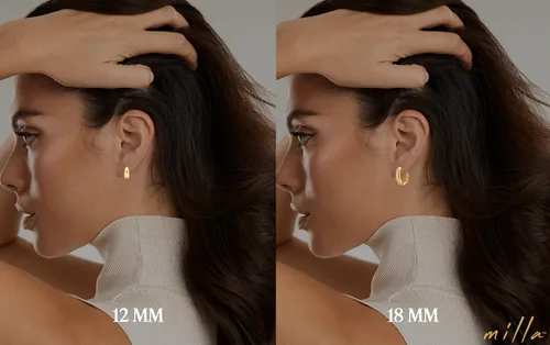 Miniatura 4 de MILLA Aretes tipo huggie de oro de 14 quilates o plata de ley para mujer, paquete múltiple e individuales, aretes para mujer, aretes de moda Y2K