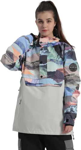 Miniatura 17 de GSOU SNOW - Chaqueta de esquí para mujer, abrigo de nieve, impermeable, cortavientos, chaqueta de snowboard, aislada, cálida, para invierno