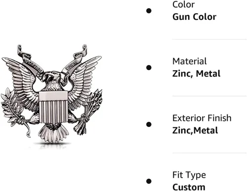 Miniatura 3 de Calcomanía de metal para emblema de coche del ejército de los Estados Unidos (color pistola)