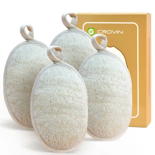 Miniatura 9 de Exfoliante corporal natural de lufa, hecho con esponja natural de lufa para hombres y mujeres (paquete de 2)
