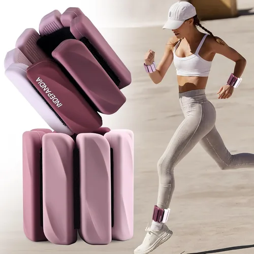 Miniatura 13 de Pesas de muñeca y tobillo para mujeres y hombres, pares de 2 libras/4 libras, brazaletes ajustables de silicona con peso para entrenamientos