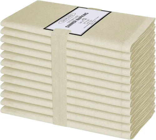 Miniatura 12 de Cotton Clinic Servilletas de tela 100% algodón extra grandes de 20 x 20 pulgadas, juego de 4 servilletas de mesa suaves y duraderas reutilizables