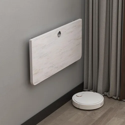 Miniatura 4 de Pmnianhua Escritorio montado en la pared, mesa de hojas desplegables de 31 pulgadas, mesa plegable, escritorio de pared plegable, escritorio Nogal