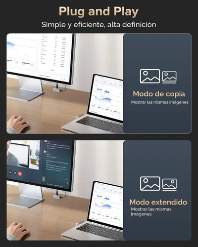 Miniatura 5 de llano Transmisor y receptor HDMI inalámbrico tipo C S850, 50M, entrada de decodificación Ultra 4K 1080P @60Hz, Plug & Play 5G+2.4G y audio