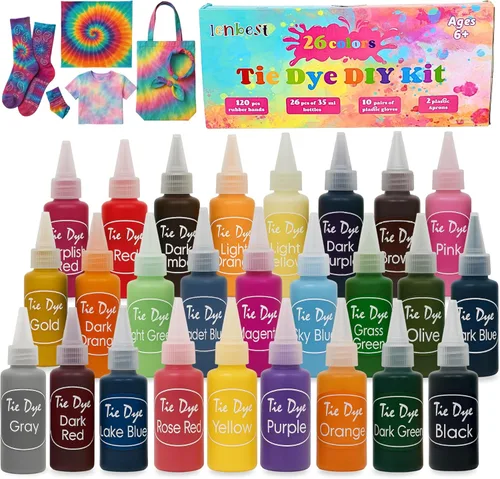 Kit de teñido anudado para niños y adultos, juego completo de teñido anudado con polvo de teñido anudado en paquetes de recambio de teñido anudado