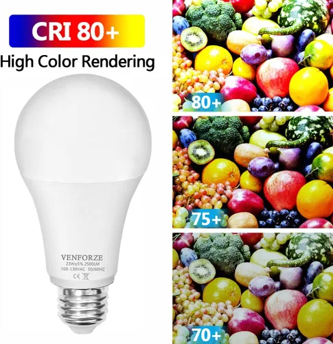 Miniatura 7 de Venforze Bombilla brillante, equivalente a 150 W-200 W, 2500 LM, E26, bombilla LED 23 W, luz diurna blanca, 5000 K, A21, no regulable, paquete de 2