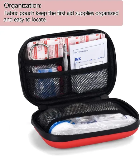 Miniatura 4 de Besst Survivor Mini botiquín de primeros auxilios, pequeño kit médico de carcasa dura impermeable con compartimentos para camping, senderismo