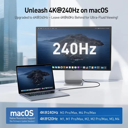 Miniatura 2 de Cable Matters Cable USB C a HDMI 2.1 unidireccional de 48 Gbps 8K para macOS, Windows, 3 pies, soporta 4K @240Hz / 8K @60Hz con HDR, cable