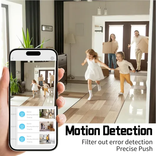 Miniatura 5 de Cámara interior inalámbrica 2K para seguridad en el hogar, mini cámara oculta con batería de larga duración y detección de movimiento AI, cámara
