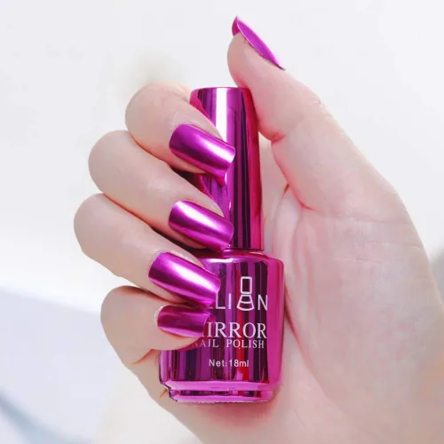 Miniatura 9 de Ofanyia Esmalte de uñas metálico de larga duración brillante para arte de uñas, efecto espejo, esmalte de uñas de gel 2#