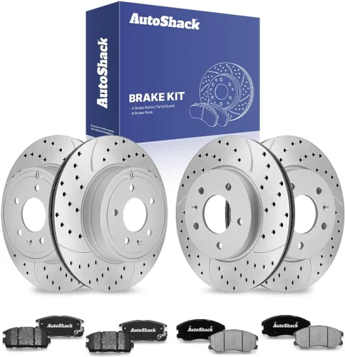 Miniatura 13 de AutoShack Kit de Rotores de Freno Delanteros y Traseros con Pastillas de Freno Cerámicas de Reemplazo para Saturn Vue, Pontiac Torrent, Suzuki XL-7