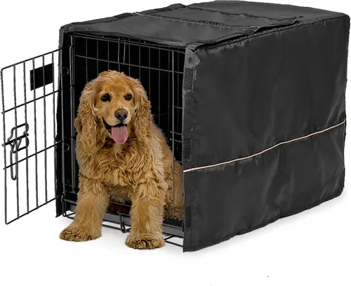 Miniatura 8 de MidWest Funda para jaula de perro, para dar privacidad, se puede lavar a máquina y secar Patrón geométrico marrón