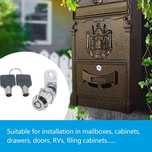 Miniatura 4 de Cerradura de leva de gabinete de 1-1/8 pulgadas con llave, para cajones de escritorio de gabinete, caja de RV, remolque, cajón de archivo completo