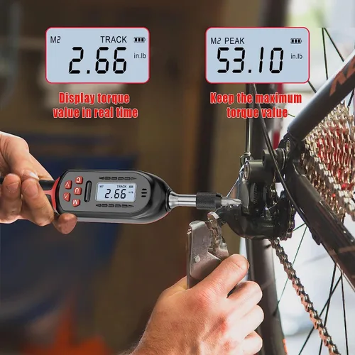 Miniatura 6 de VANPO Destornillador de torsión digital 2.66-53.1 in-lbs/0.3-6 Nm, juego de llave dinamométrica ajustable con indicador de notificación