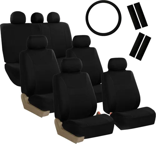 Miniatura 15 de FH Group Light & Breezy - Fundas de tela para asiento de auto, juego de tres filas para 7 asientos - Compatible con bolsa de aire y asiento dividido