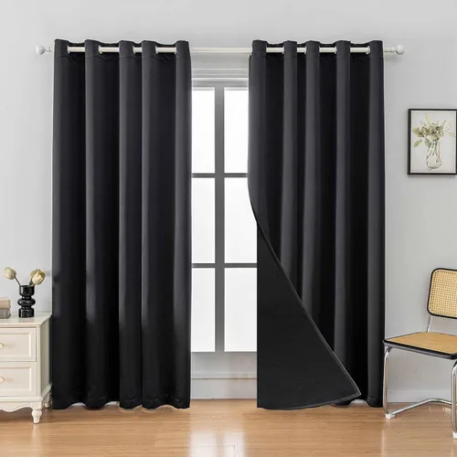 Miniatura 35 de Anytime Juego de 2 paneles de cortinas 100% opacas, con aislamiento térmico para dormitorio, paneles de sombreado completo