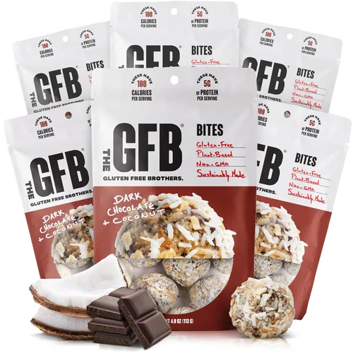The GFB Bocados de proteína de chocolate negro y coco - Sin gluten, a base de plantas, sin OMG, hechos de manera sostenible – Ridículamente