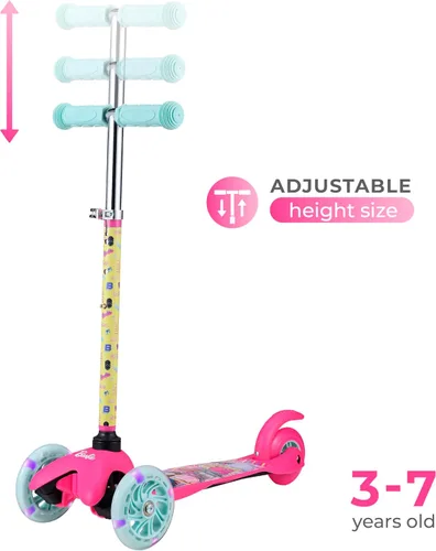 Miniatura 9 de Self Balancing Kick Scooter with Light Up Wheels, Extra Wide Deck, 3 Wheel Platform, Foot Activated Brake, 75 lbs Limit, Kids & Toddlers Girls or