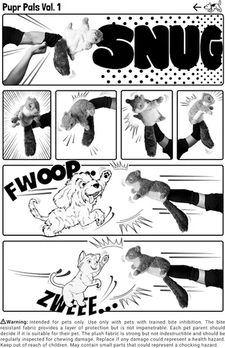Miniatura 8 de Milunova Pupr Pals - Marioneta de juguete para perros y gatos con acolchado resistente para un juego interactivo seguro, protección para evitar que