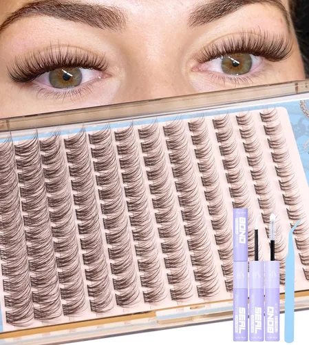 Miniatura 13 de Extensiones de pestañas en racimo naturales DIY, extensiones de pestañas en racimo con curva C, extensiones de pestañas en racimo para ojo de gato