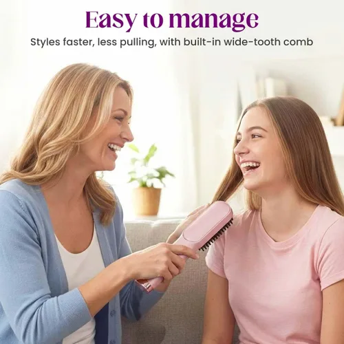 Miniatura 3 de Go Brush para cabello corto, cepillo inalámbrico para alisar el cabello con calentamiento rápido de 30 segundos, 4 niveles de calor ajustables