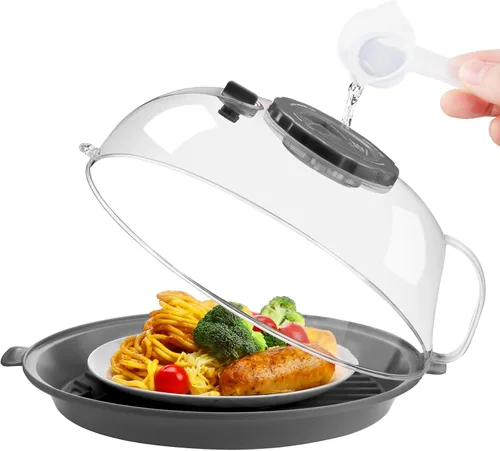 Miniatura 12 de Tapa Protectora contra Salpicaduras para Microondas de 10.2 Pulgadas con Vaporizador de Agua, Protector Transparente contra Salpicaduras