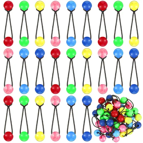 Miniatura 8 de Jutom 24 bolas para ligar el cabello de 0.78 pulgadas, soportes para cola de caballo de burbujas para niñas, bolas de pelo de burbujas de los años