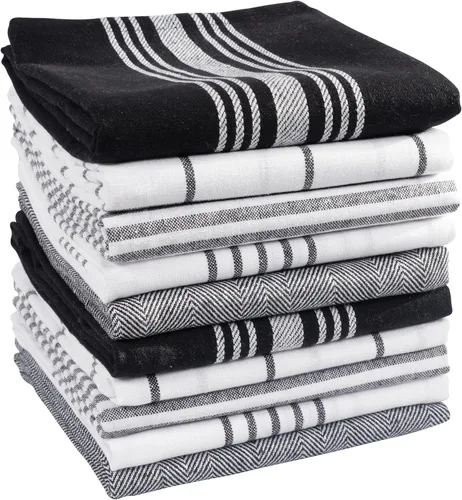 Miniatura 16 de KAF Home Soho - Juego de 10 toallas de cocina Toallas de té de 18 x 28 pulgadas Juego mixto suave y absorbente de toallas planas (beige)