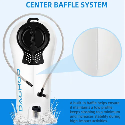 Miniatura 4 de Vejiga de hidratación, bolsa de agua de 1.5L 2L 3L para mochila de senderismo, depósito de agua de hidratación sin BPA y sin sabor, camping