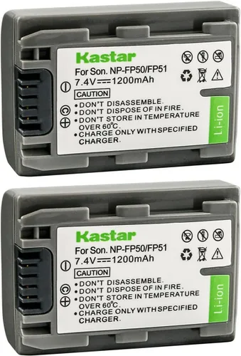 Miniatura 5 de Kastar Paquete de 1 batería NP-FP50 / NP-FP51 de 7.4 V 1200 mAh de repuesto para Sony DCR-HC40, DCR-HC41, DCR-HC42, DCR-HC43, DCR-HC44, DCR-HC46