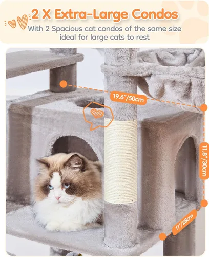 Miniatura 4 de Taoqimiao Árbol para gatos resistente, torre para gatos de 73 pulgadas para gatos de interior, más de 25 libras, árbol para gatos extragrande, 2