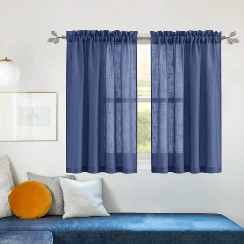 Miniatura 84 de RYB HOME Cortinas extralargas de 108 pulgadas de largo, transpirables con bolsillo para barra, cortinas traslúcidas blancas para sala de estar