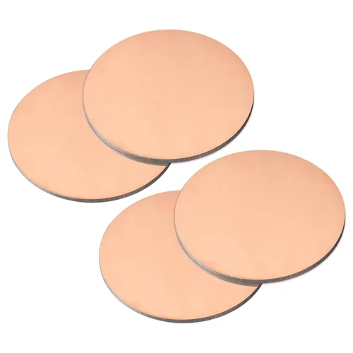 uxcell Hoja de cobre puro, 8 piezas de 1 pulgada x 0.04 pulgadas, calibre 18 T2, placa redonda de metal de cobre para manualidades, reparaciones