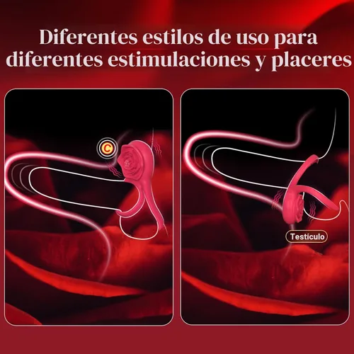 Miniatura 7 de Anillo vibrador para el pene con estimulador de clítoris rosa, vibrador de placer para parejas, juguetes sexuales para adultos para hombres