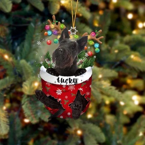 Miniatura 146 de Adorno de Navidad personalizado para perro Airedale Terrier en bolsillo de nieve, adorno para árbol de Navidad, idea de regalo para amantes