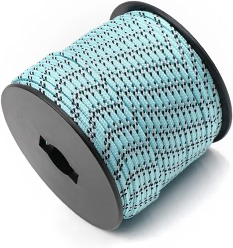 Miniatura 21 de Cuerda de nailon trenzada sólida de 1/8 pulgadas (3mm) de 164 pies, cordón paracord de 5 hebras, cuerda delgada para manualidades, multiusos