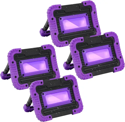 Luz negra recargable, luz negra alimentada por pilas, luz negra UV inalámbrica de 395 nm para fiesta de neón que brilla en la oscuridad, acuario,