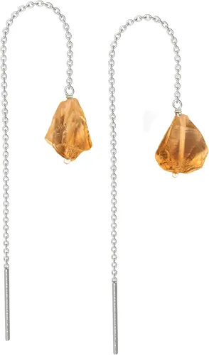 Miniatura 7 de Aretes de hilo enhebrados de plata esterlina 925 naturales y en bruto, aretes con gemas para mujer, joyería hecha a mano, regalo para ella