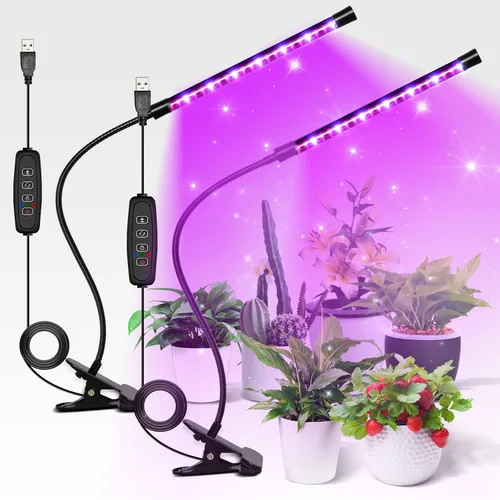 Miniatura 26 de iPower 21 Luz LED de Crecimiento con Espectro Completo para Plantas de Interior, Cuello de Cisne Ajustable, 3 Modos de Luz y 10 Niveles Regulables