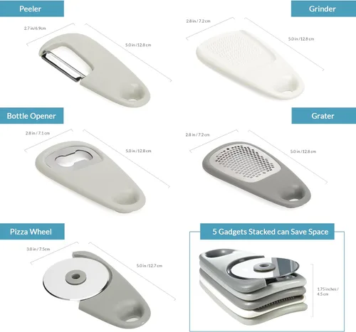 Miniatura 5 de Gadgets de cocina que ahorran espacio, juego de utensilios de cocina de 5 piezas, regalos para cámper, regalos de caravana, accesorios de cocina