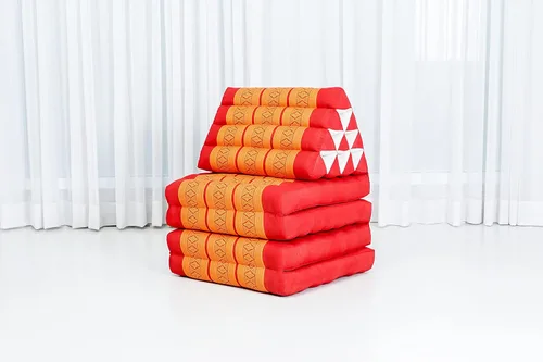 Miniatura 5 de Leewadee Cómodo colchón japonés de suelo, cama tailandesa con cojín triangular, colchón futón, tapete de masaje tailandés extra largo, 89 x 20 Sf02