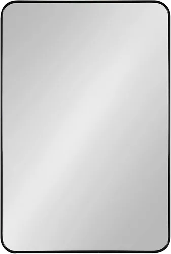 Miniatura 7 de Kate and Laurel Zayda Radius - Espejo rectangular de pared, 24 x 36, negro, espejo rectangular minimalista con marco de metal con esquinas