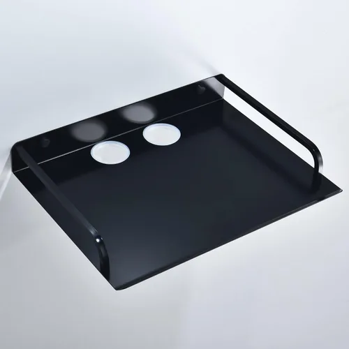 Miniatura 9 de HNVNER Estante flotante para componentes de TV, estante de proyector montado en la pared, estantes centrales de entretenimiento de metal